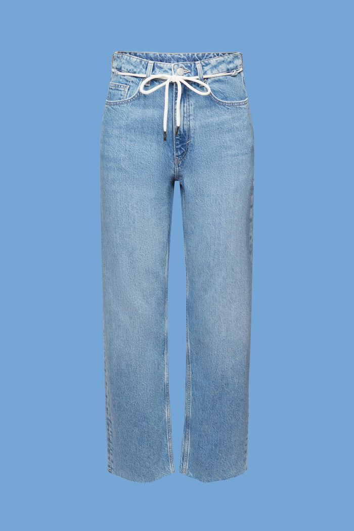 Verkürzte Jeans in Dad-Passform, BLUE LIGHT WASHED, detail image number 7