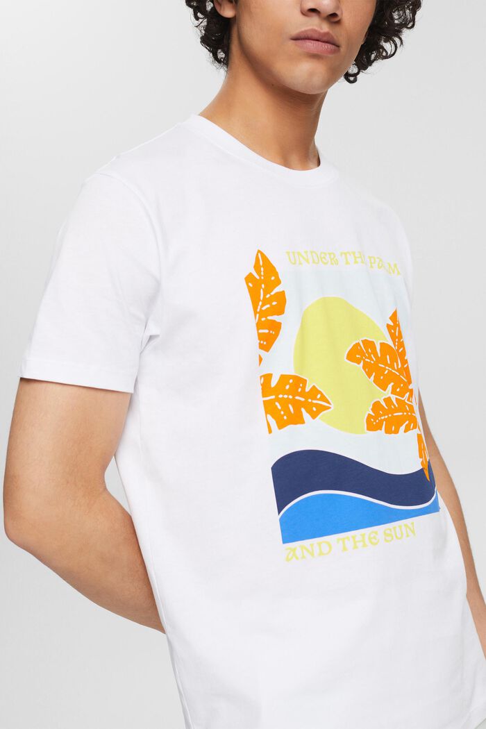 Jersey-T-Shirt mit Print, WHITE, detail image number 1