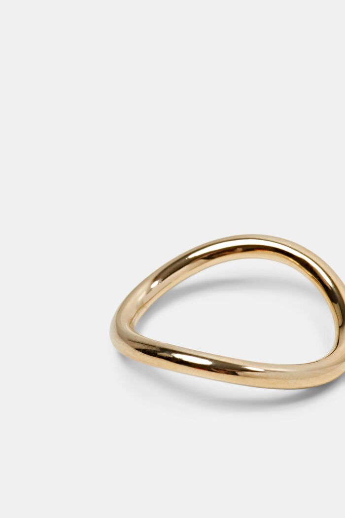 Goldfarbener Wellen-Ring, GOLD, detail image number 2