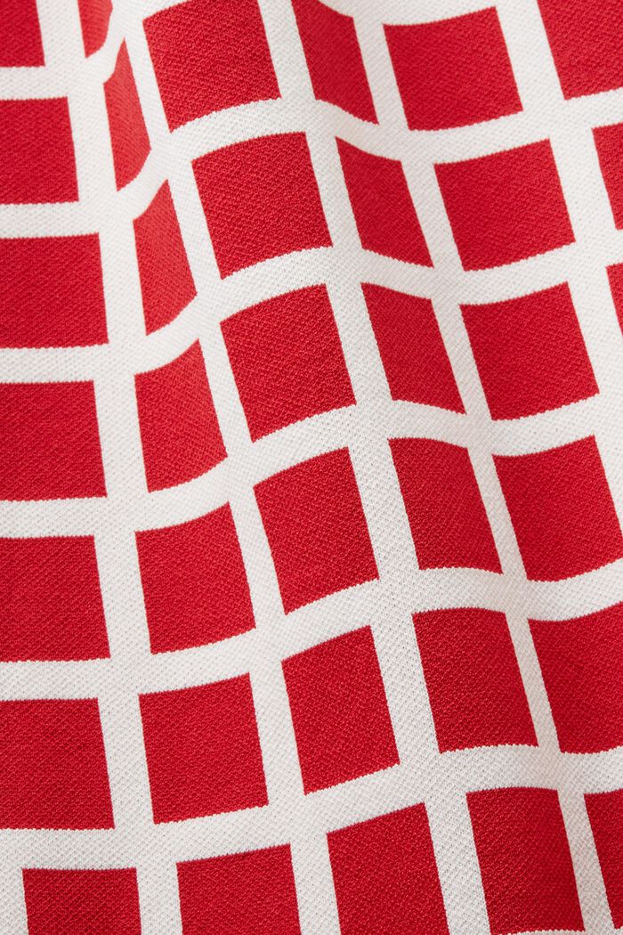 Verkürztes Pullover-T-Shirt im Jacquard-Design, DARK RED, detail image number 5