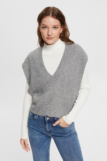 Ärmelloser Pullover aus einem Wollmix