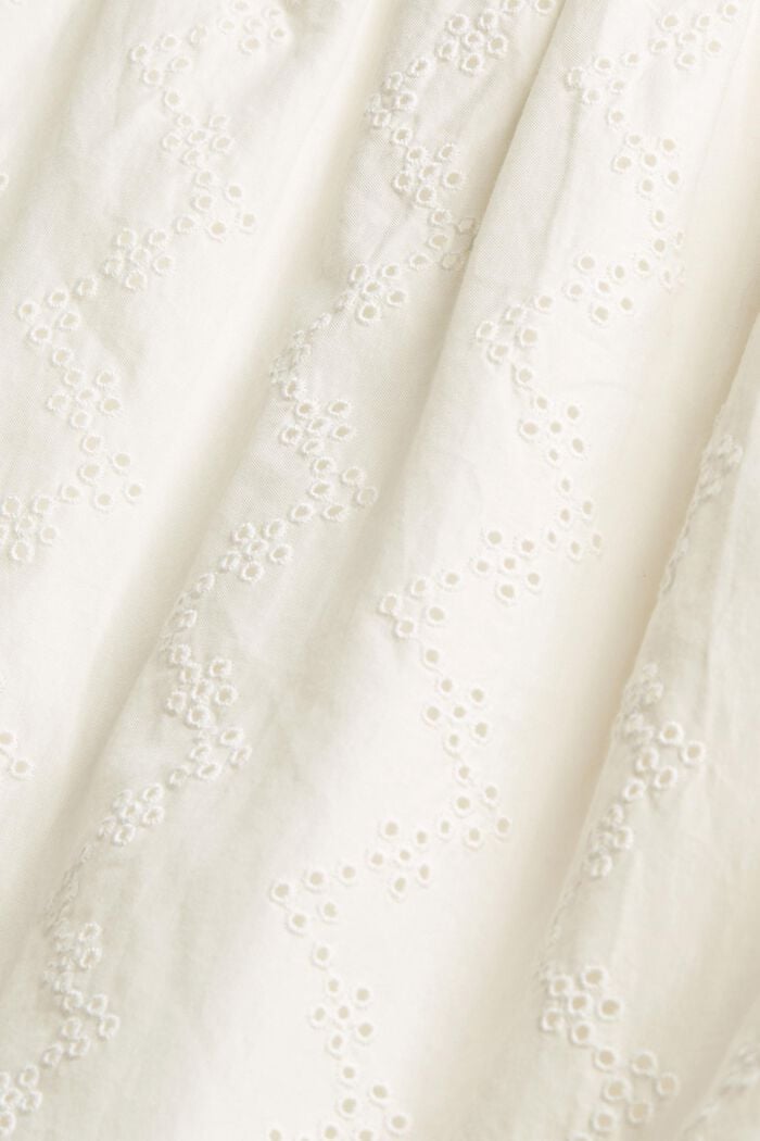 Kleid mit Lochstickerei, Organic Cotton, OFF WHITE, detail image number 4