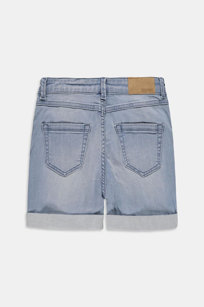 Jeans-Shorts mit hohem Verstellbund, BLUE BLEACHED, detail image number 1