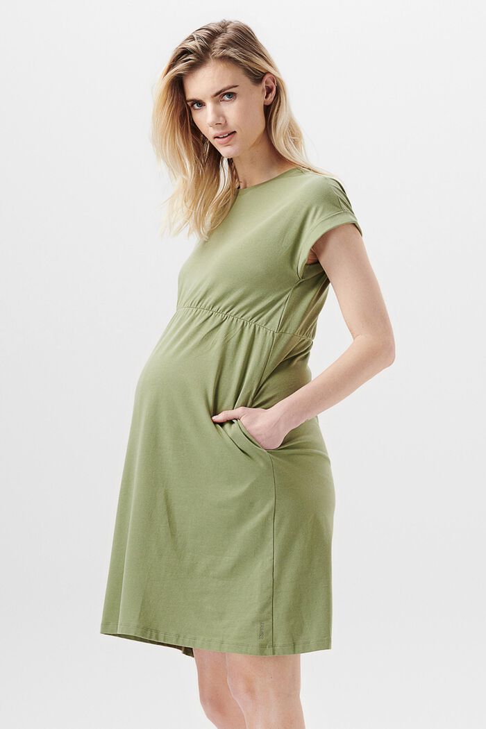 Jersey-Kleid aus Bio-Baumwolle, REAL OLIVE, detail image number 0