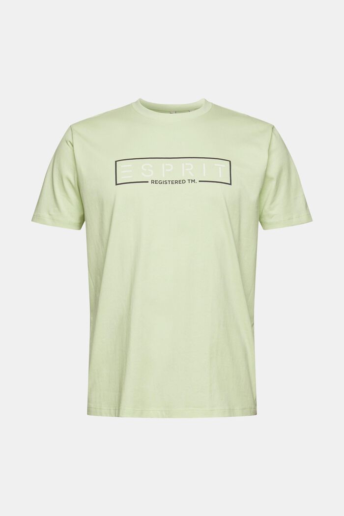 Jersey-T-Shirt mit Logo-Print, LIGHT GREEN, overview