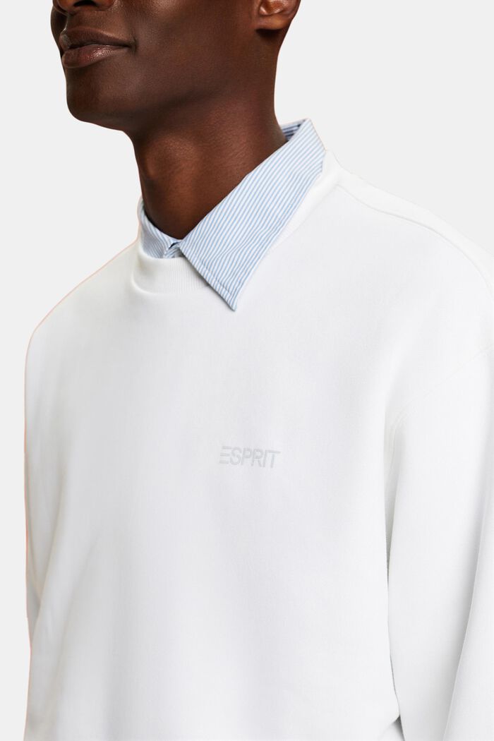 Unisex Fleece-Sweatshirt mit Logo, WHITE, detail image number 3