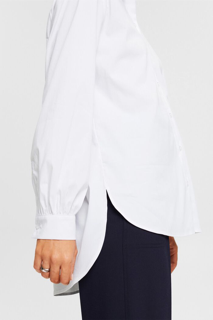 Bluse mit High-Low-Saum, WHITE, detail image number 2