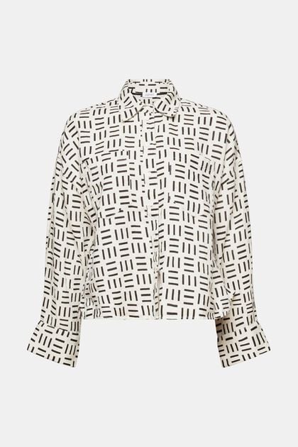 Button-Up-Hemd aus Leinen mit Print