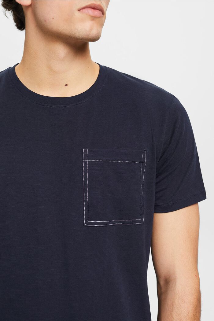 Baumwoll-T-Shirt mit Brusttasche, NAVY, detail image number 2
