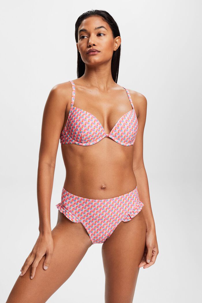 Mehrfarbige Bikinihose mit Rüschendetails, PINK FUCHSIA, detail image number 0