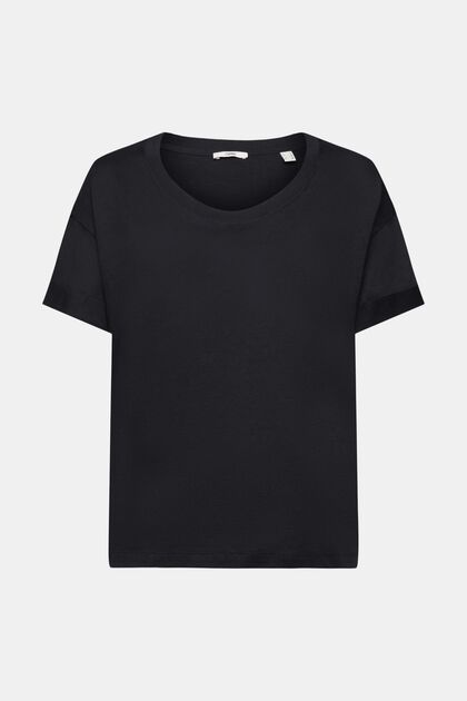 Shirt mit Turn-up-Ärmeln, BLACK, overview