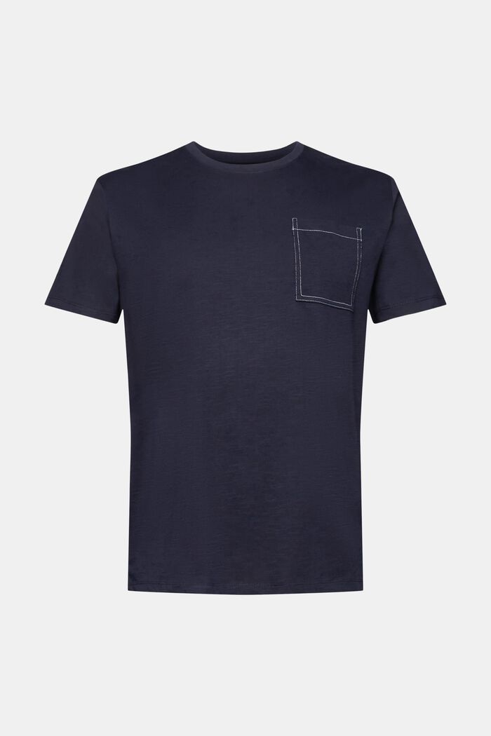 Baumwoll-T-Shirt mit Brusttasche, NAVY, detail image number 6