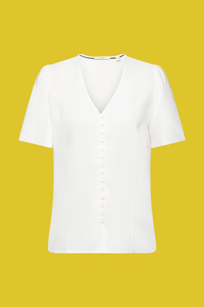 Taillierte Bluse mit Knöpfen, OFF WHITE, detail image number 6