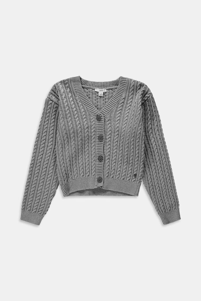 Sweaters cardigan, GUNMETAL, detail image number 0