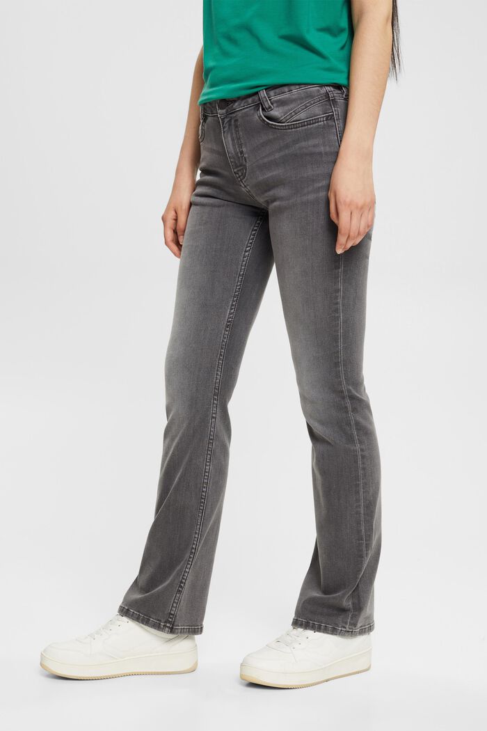 Mid-Rise-Stretchjeans mit Bootcut, GREY MEDIUM WASHED, detail image number 1