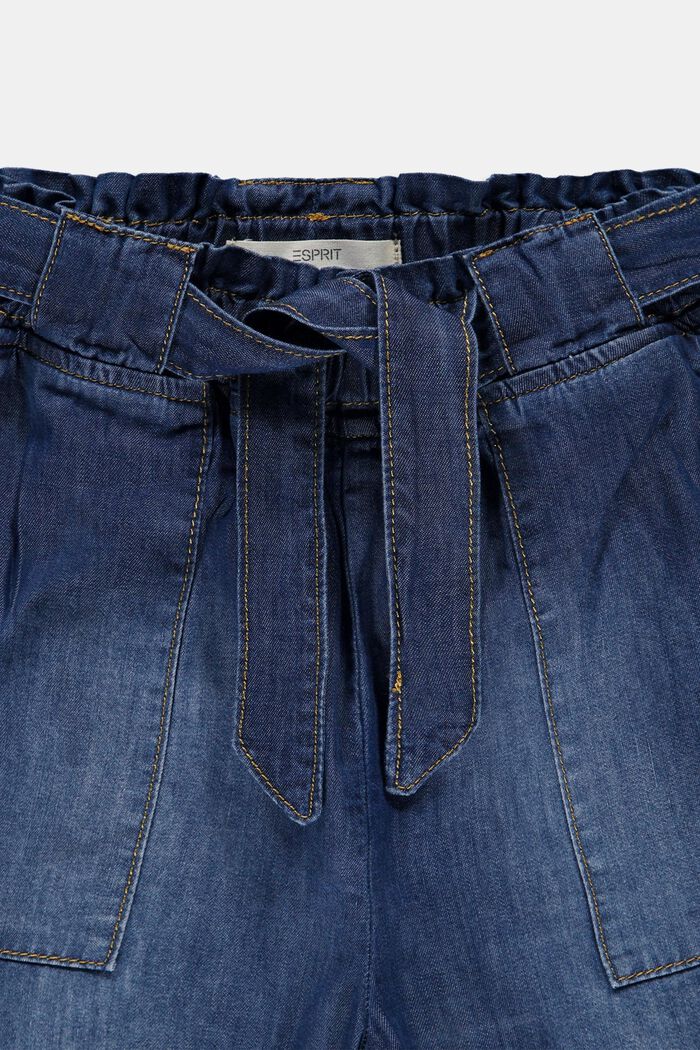 Paperbag-Shorts mit Gürtel, BLUE MEDIUM WASHED, detail image number 2