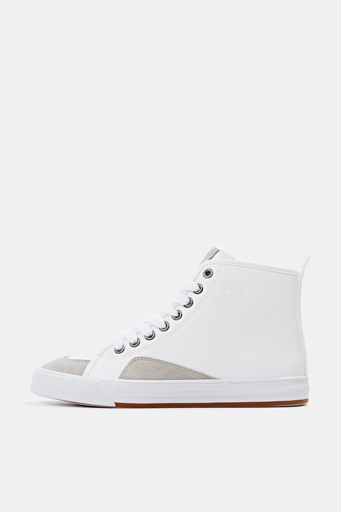 Mit Veloursleder: Sneakers aus Material-Mix, WHITE, overview
