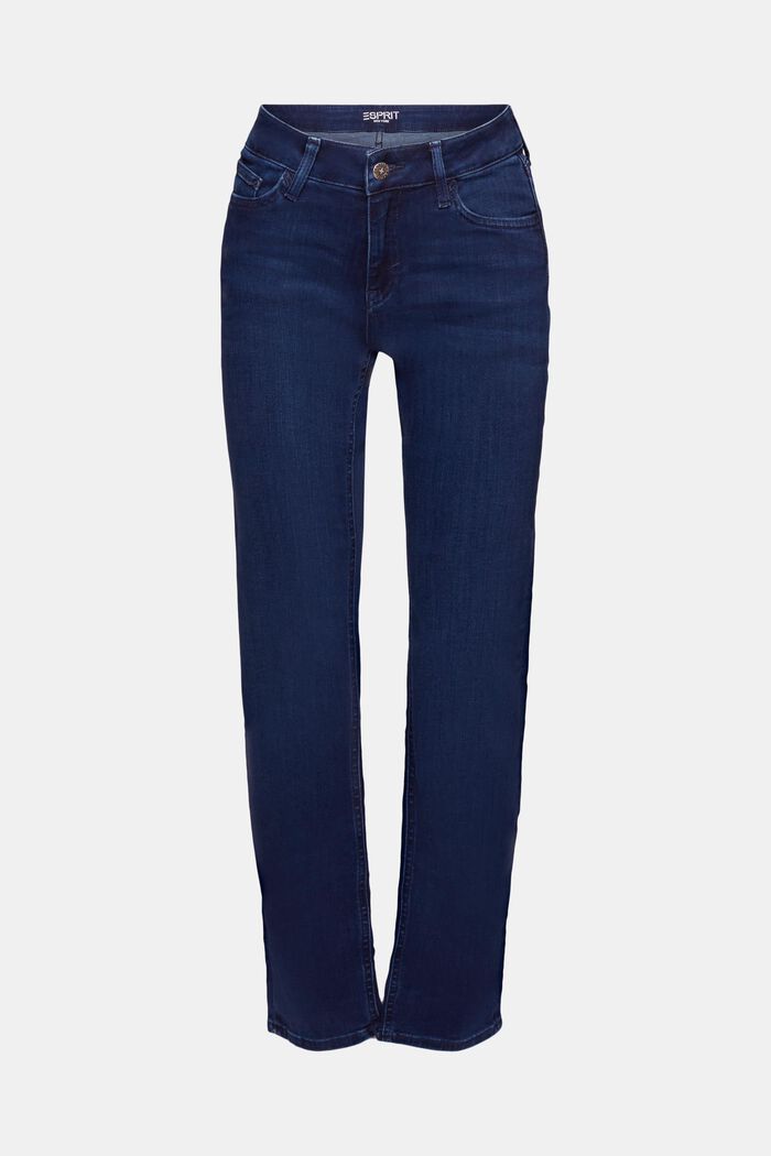 Jeans mit gerader Passform und mittelhohem Bund, BLUE LIGHT WASHED, detail image number 7