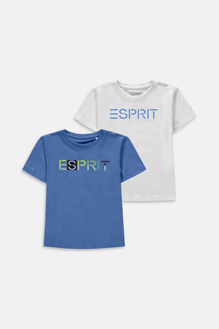 2er-Pack T-Shirts mit Logoprint, LIGHT BLUE, detail image number 0