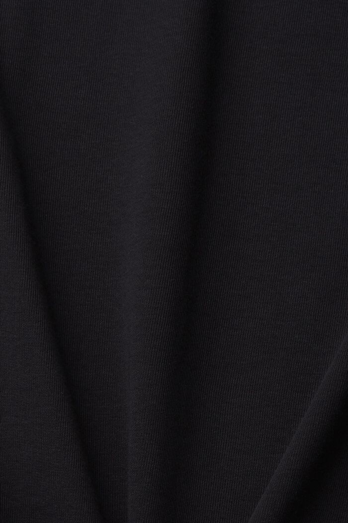 T-Shirt aus Bio-Baumwolle mit umgeschlagenem Ärmel, BLACK, detail image number 5