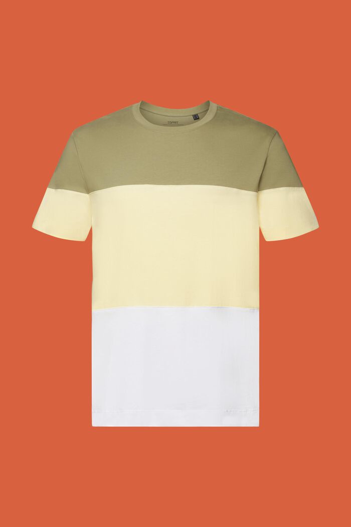 Colourblock-T-Shirt, 100 % Baumwolle, LIGHT KHAKI, detail image number 5