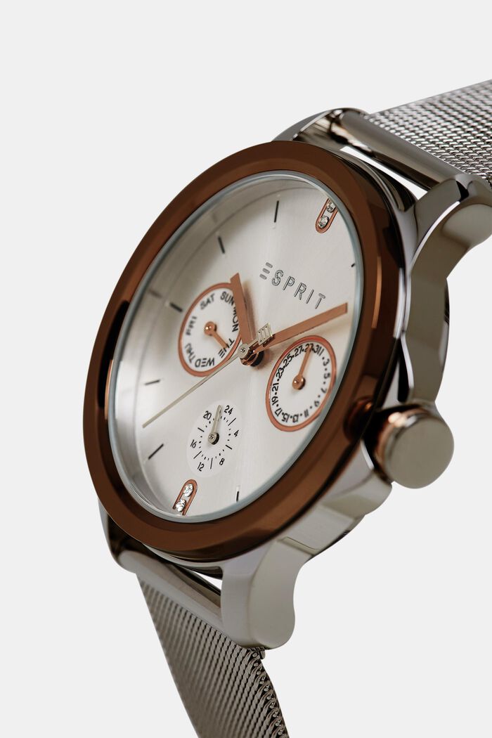 Edelstahl-Uhr mit Datum-Anzeige, SILVER, detail image number 1
