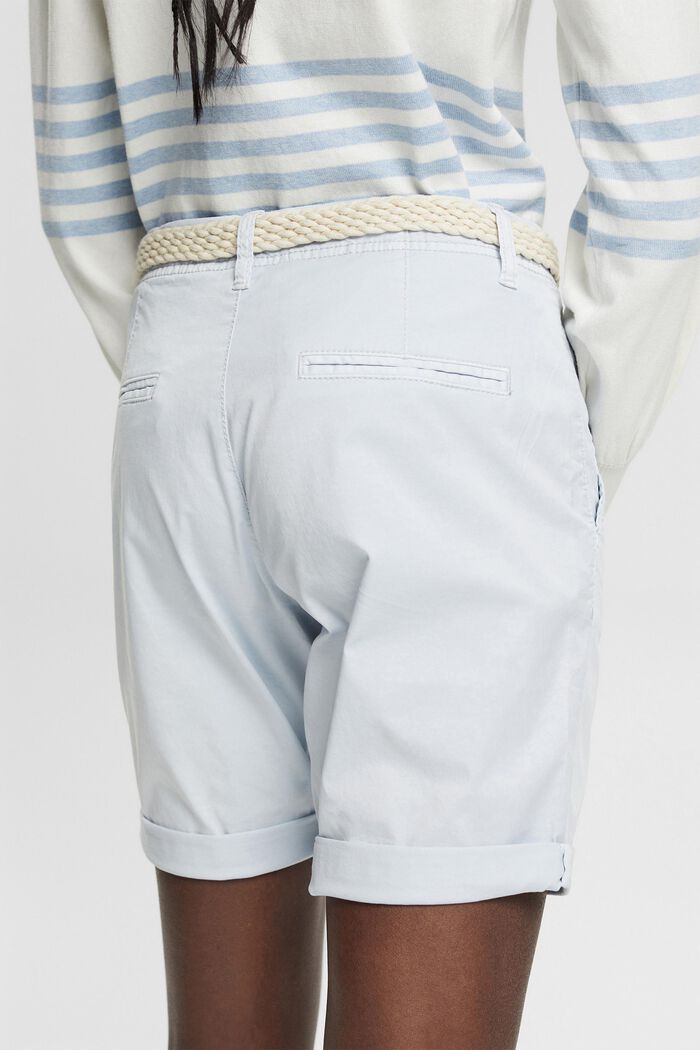 Shorts mit geflochtenem Gürtel, PASTEL BLUE, detail image number 4