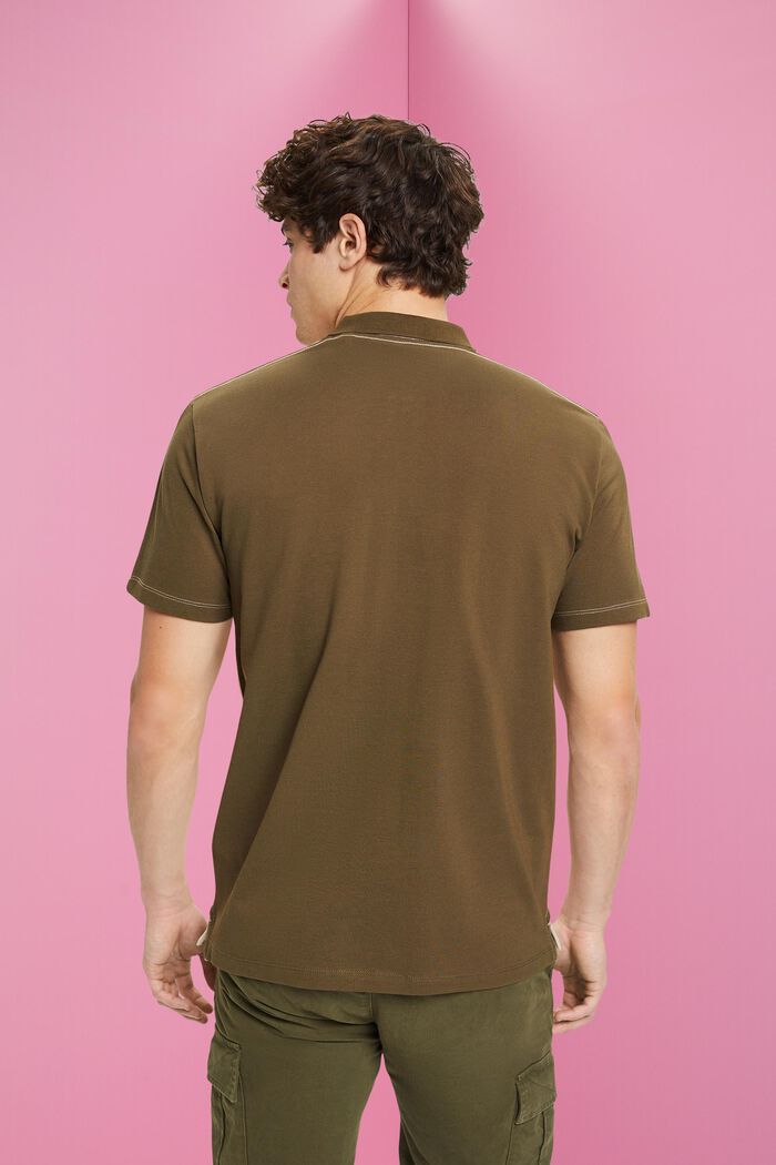Zweifarbiges Poloshirt, LIGHT TAUPE, detail image number 3