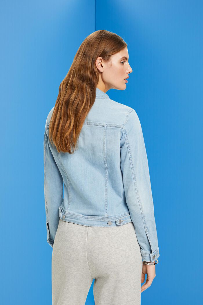Jeansjacke in schmaler Passform, BLUE BLEACHED, detail image number 3