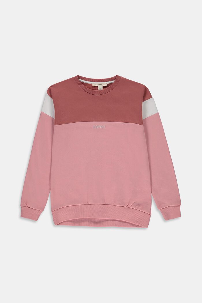 Colorblock-Sweatshirt aus 100% Baumwolle, MAUVE, detail image number 0