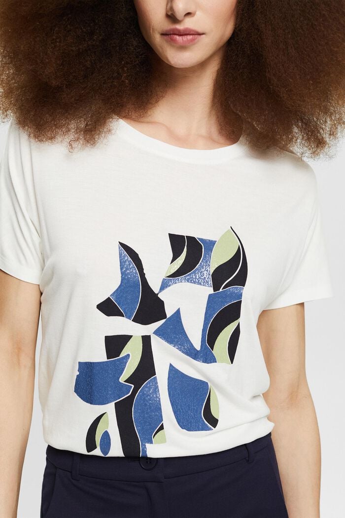 T-Shirt aus 100% LENZING™ ECOVERO™, OFF WHITE, detail image number 2