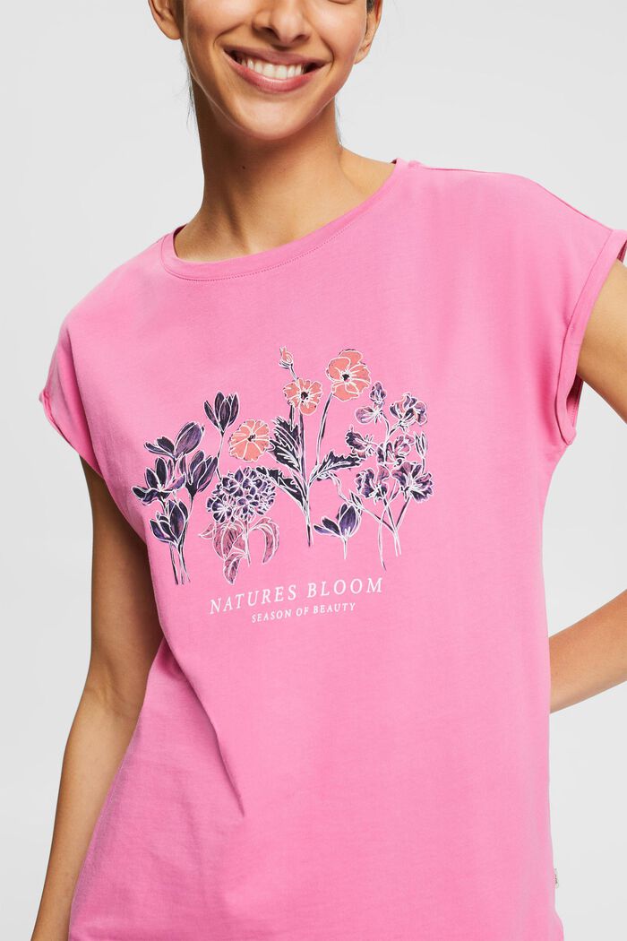 T-Shirt mit Print, Bio-Baumwolle, PINK, detail image number 2