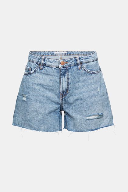 Jeans-Shorts im Used-Look, 100% Baumwolle