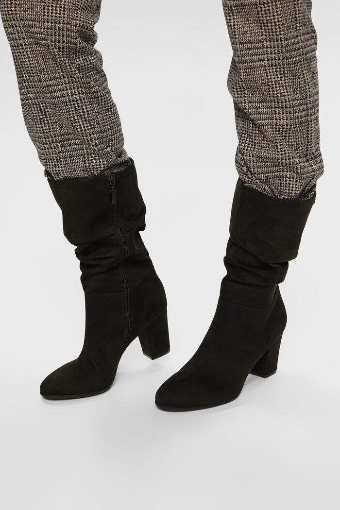 Boots im Sloutch-Design in Wildlederoptik, BLACK, detail image number 1