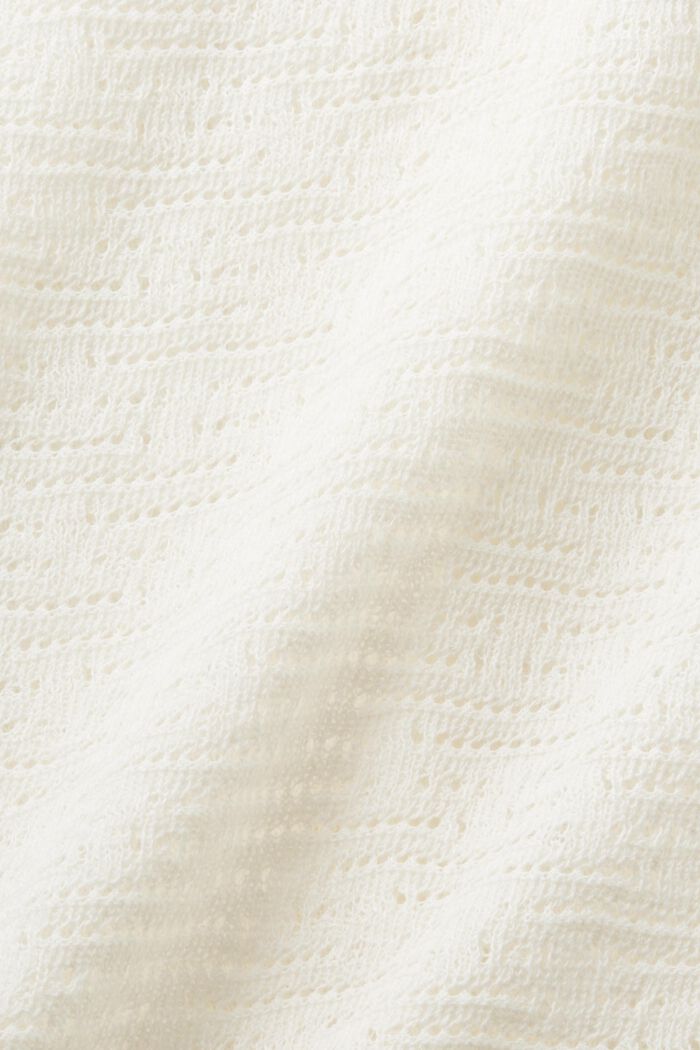 Pullover mit V-Ausschnitt im Pointelle-Design, OFF WHITE, detail image number 5