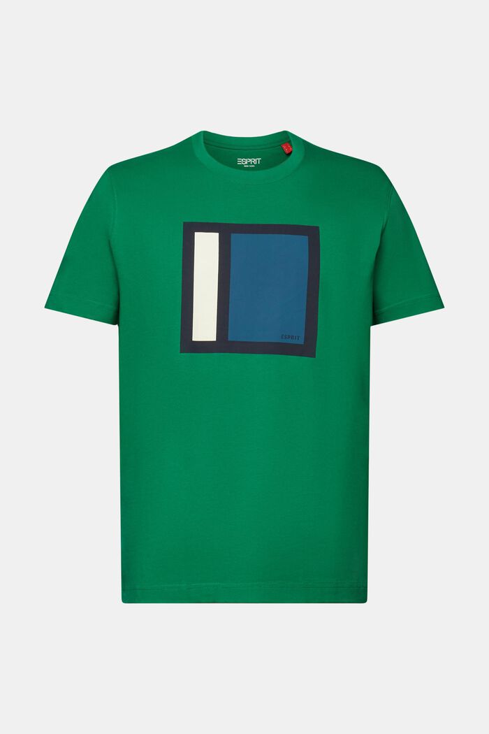 Bedrucktes Jersey-T-Shirt, 100 % Baumwolle, DARK GREEN, detail image number 6