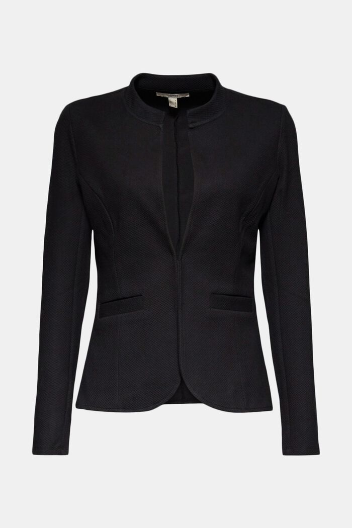 Taillierter Jersey-Blazer mit Struktur, BLACK, detail image number 0