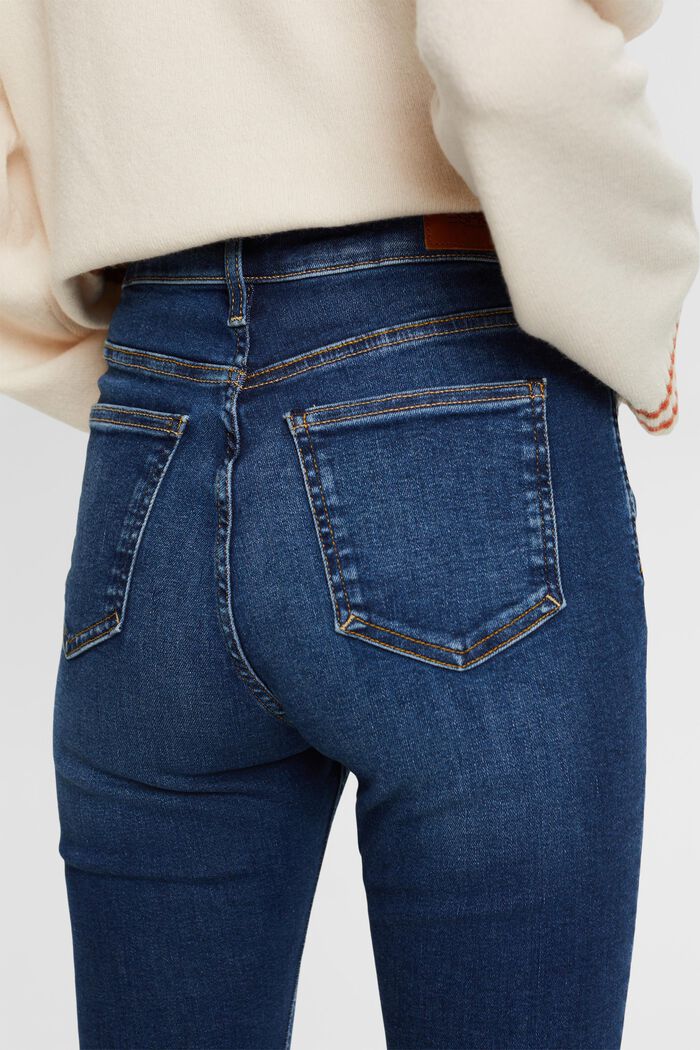 Skinny Jeans mit hohem Bund, BLUE DARK WASHED, detail image number 4