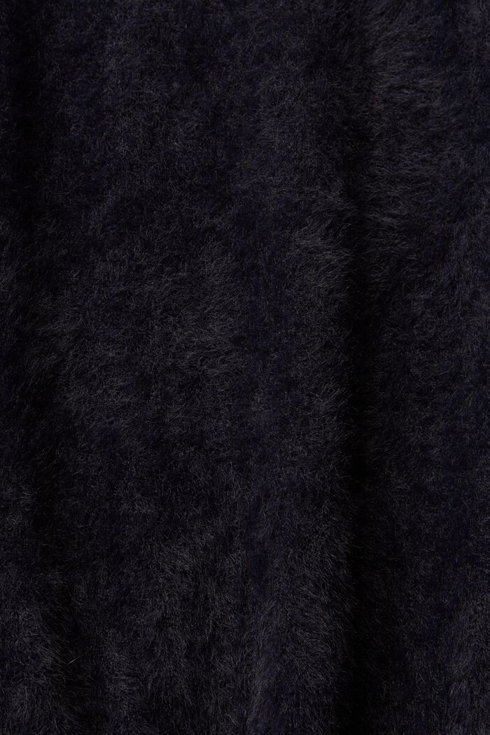 Flauschiger Cardigan mit V-Ausschnitt, BLACK, detail image number 1