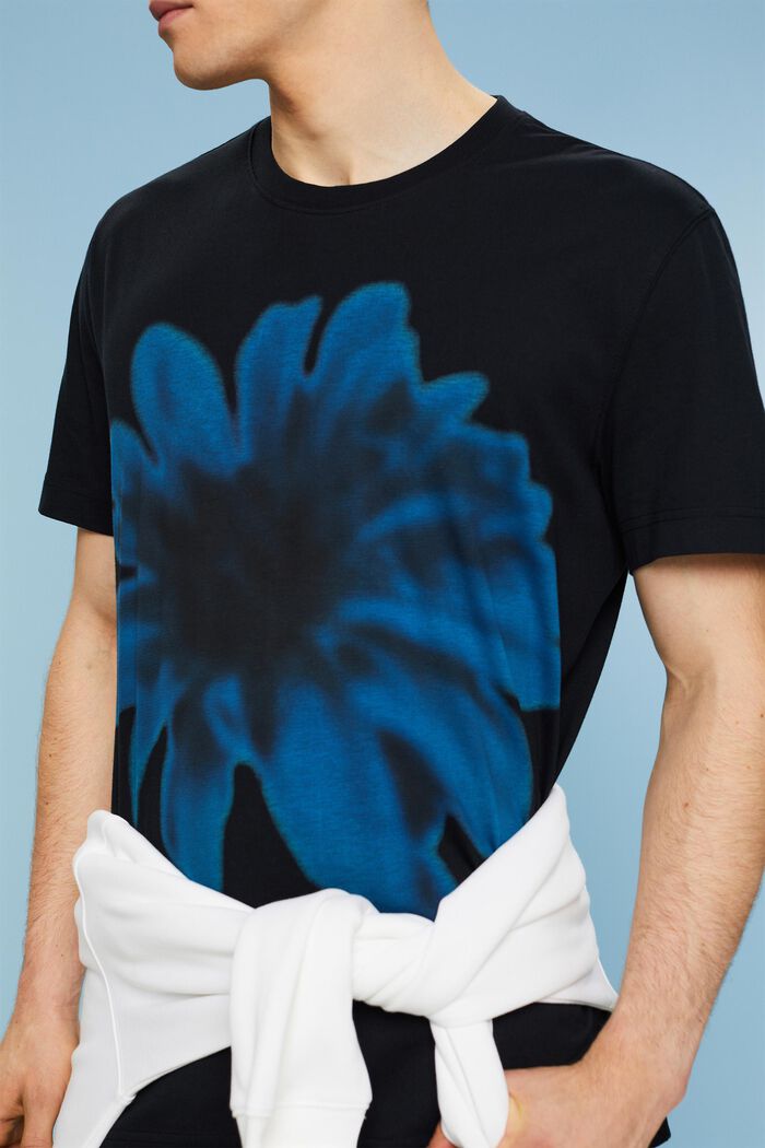 T-Shirt aus Pima-Baumwolle, BLACK, detail image number 3