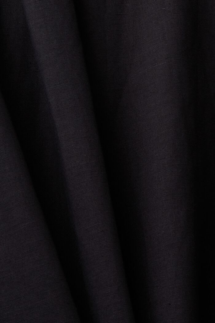 Baumwolle-Leinen-Bluse, BLACK, detail image number 5