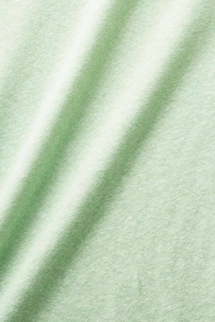 T-Shirt aus Baumwolle-Leinen-Mix, LIGHT GREEN, detail image number 6