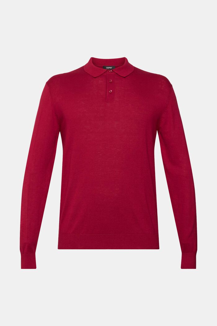 Mit TENCEL™: Langärmeliges Poloshirt, CHERRY RED, detail image number 2