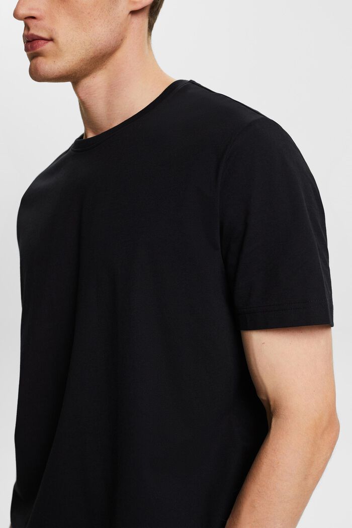 Rundhals-T-Shirt aus Pima-Baumwolljersey, BLACK, detail image number 2