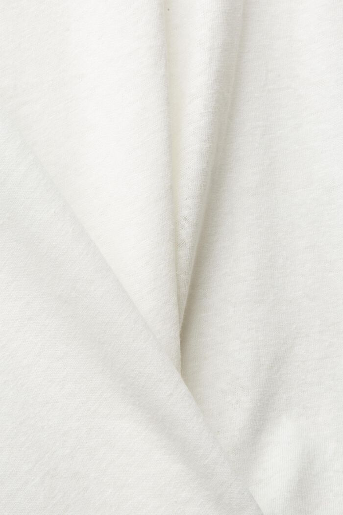 CURVY Mit Leinen: Basic-T-Shirt, OFF WHITE, detail image number 1