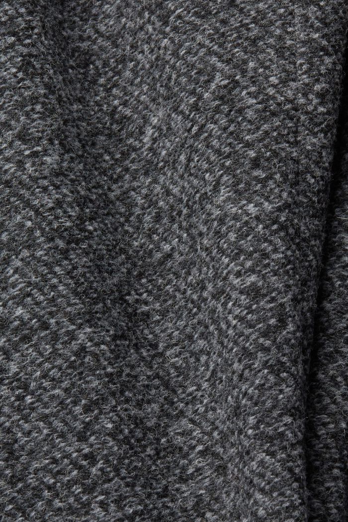 Mantel aus einem gesprenkelten Wollmix, BLACK, detail image number 5