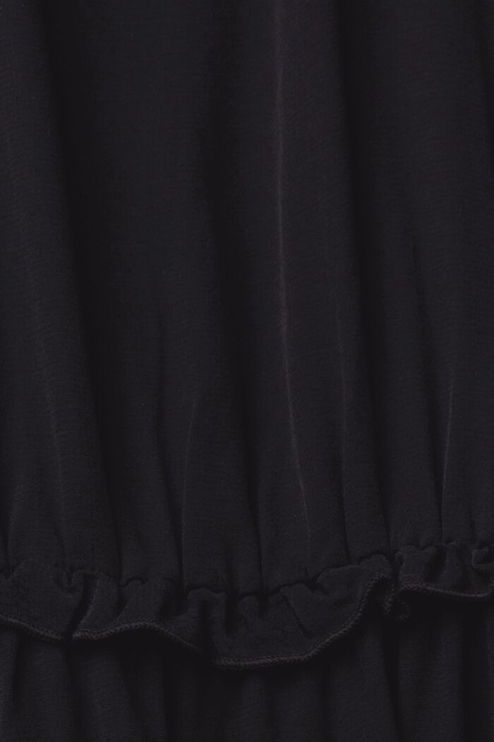 Midikleid mit Rüschen-Details, BLACK, detail image number 4