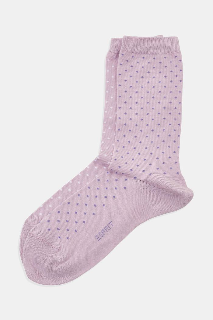 2er-Set Socken mit Polka Dots, Bio-Baumwolle, MAUVE, detail image number 0