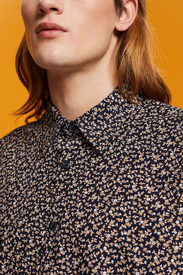 Slim-Fit-Hemd aus Baumwolle mit Muster, NAVY, detail image number 2