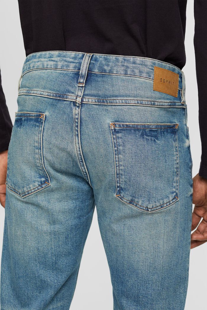Slim Jeans im Stonewashed Look, aus Organic Cotton, BLUE MEDIUM WASHED, detail image number 4